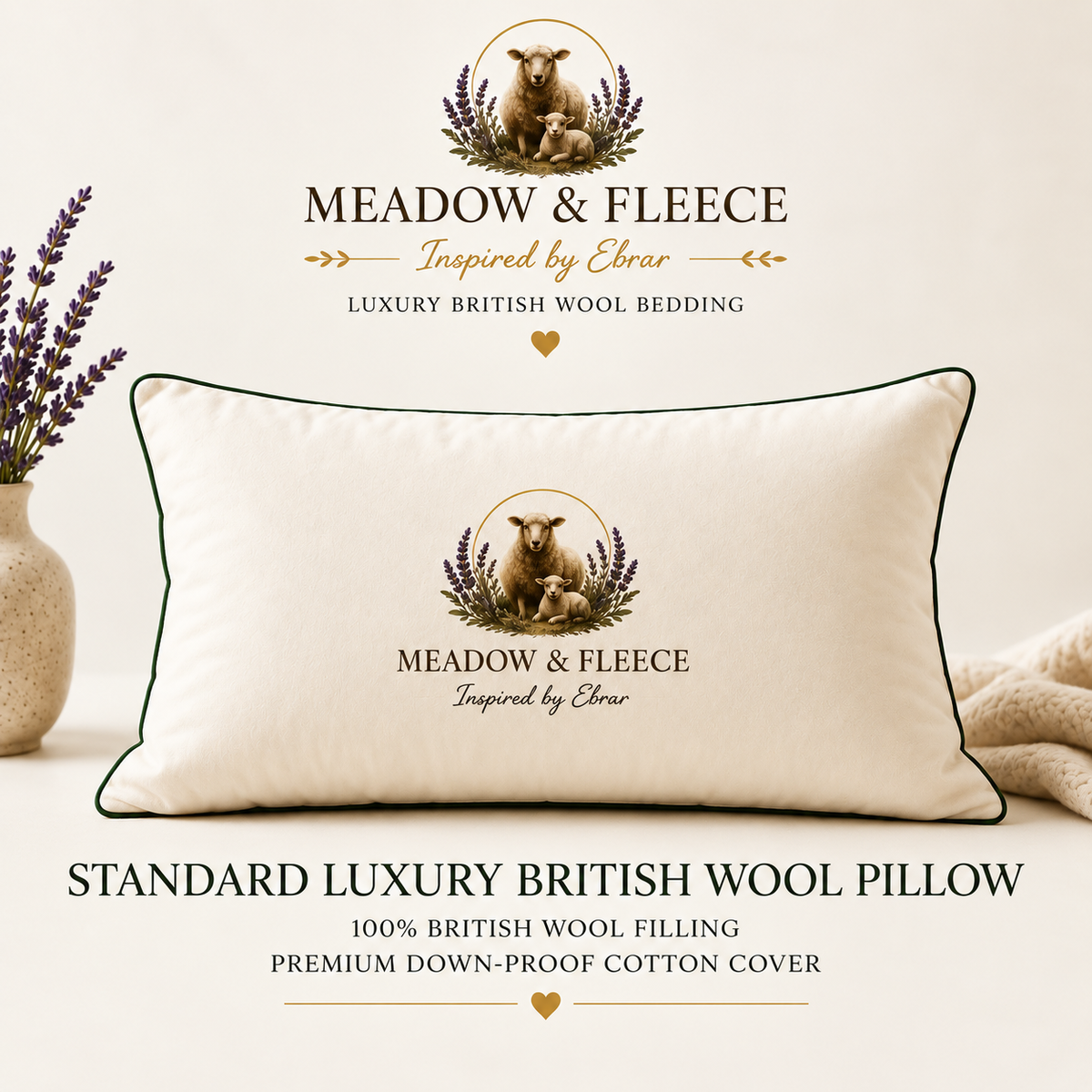 Standard Luxury British Wool Pillow